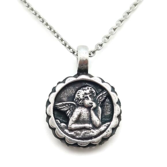 Mariana On a Clear Day Guardian Angel Silver Clear Crystal Necklace 001001 NWT - Picture 2 of 4